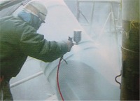 封孔処理剤塗布作業